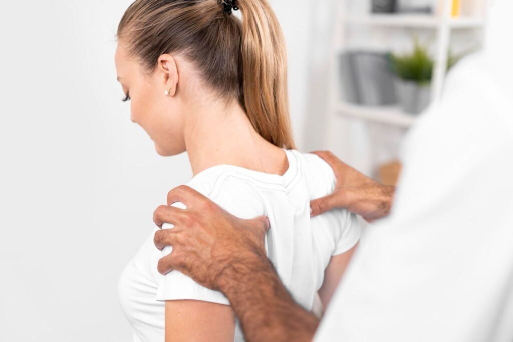 Spinal manipulation by a chiropractor